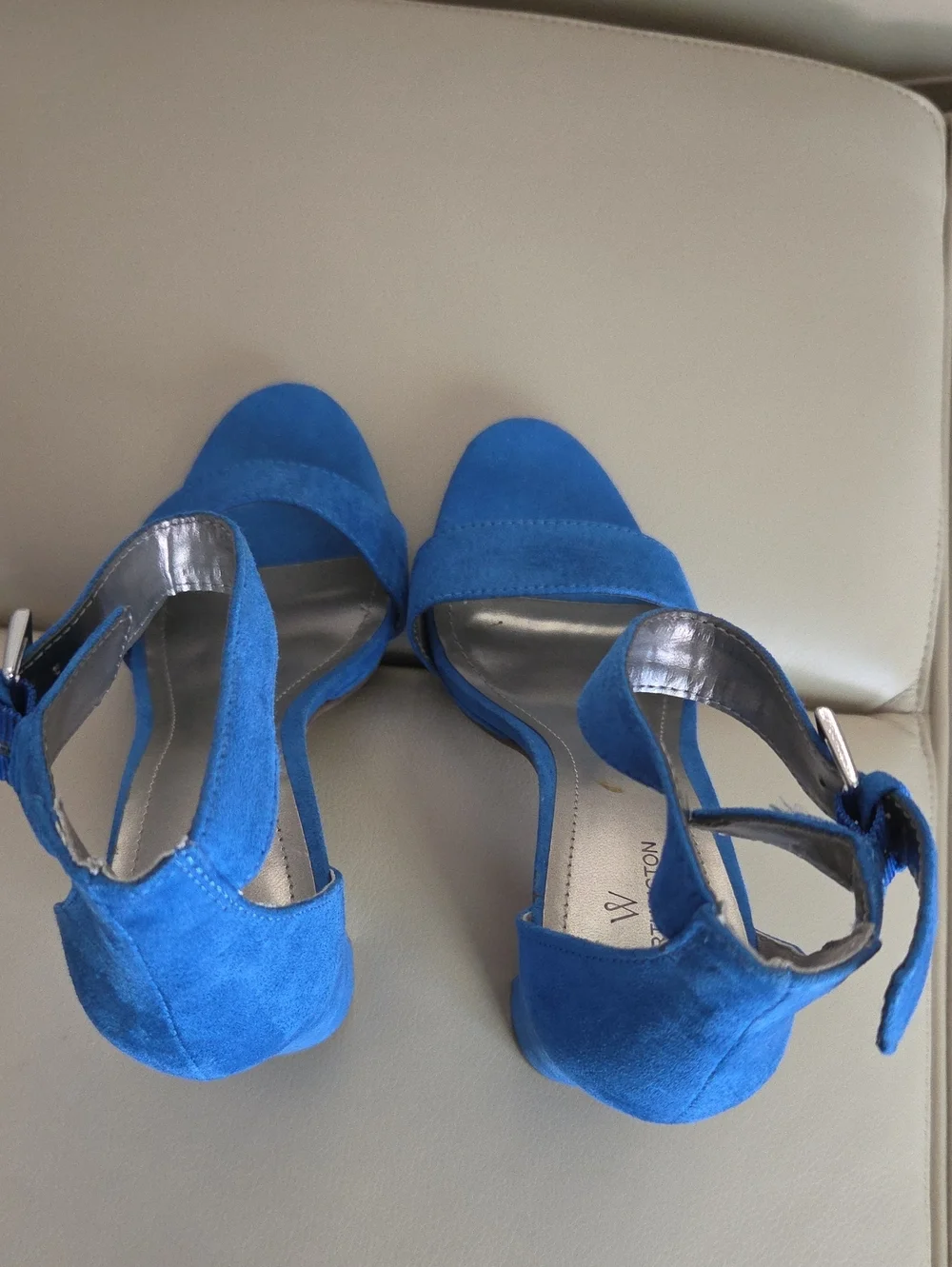 Worthington Women's Cobalt Blue Suede Block Heel Sandals  Size 7.5
